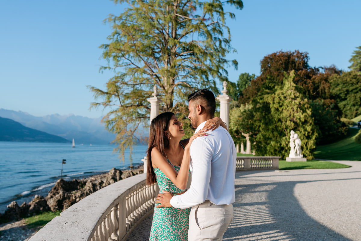 wedding proposal at Villa Melzi on Lake Como