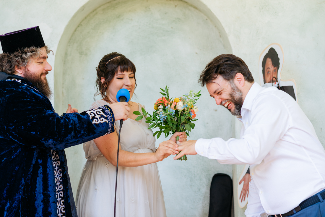 Non traditional wedding in Italian Villa