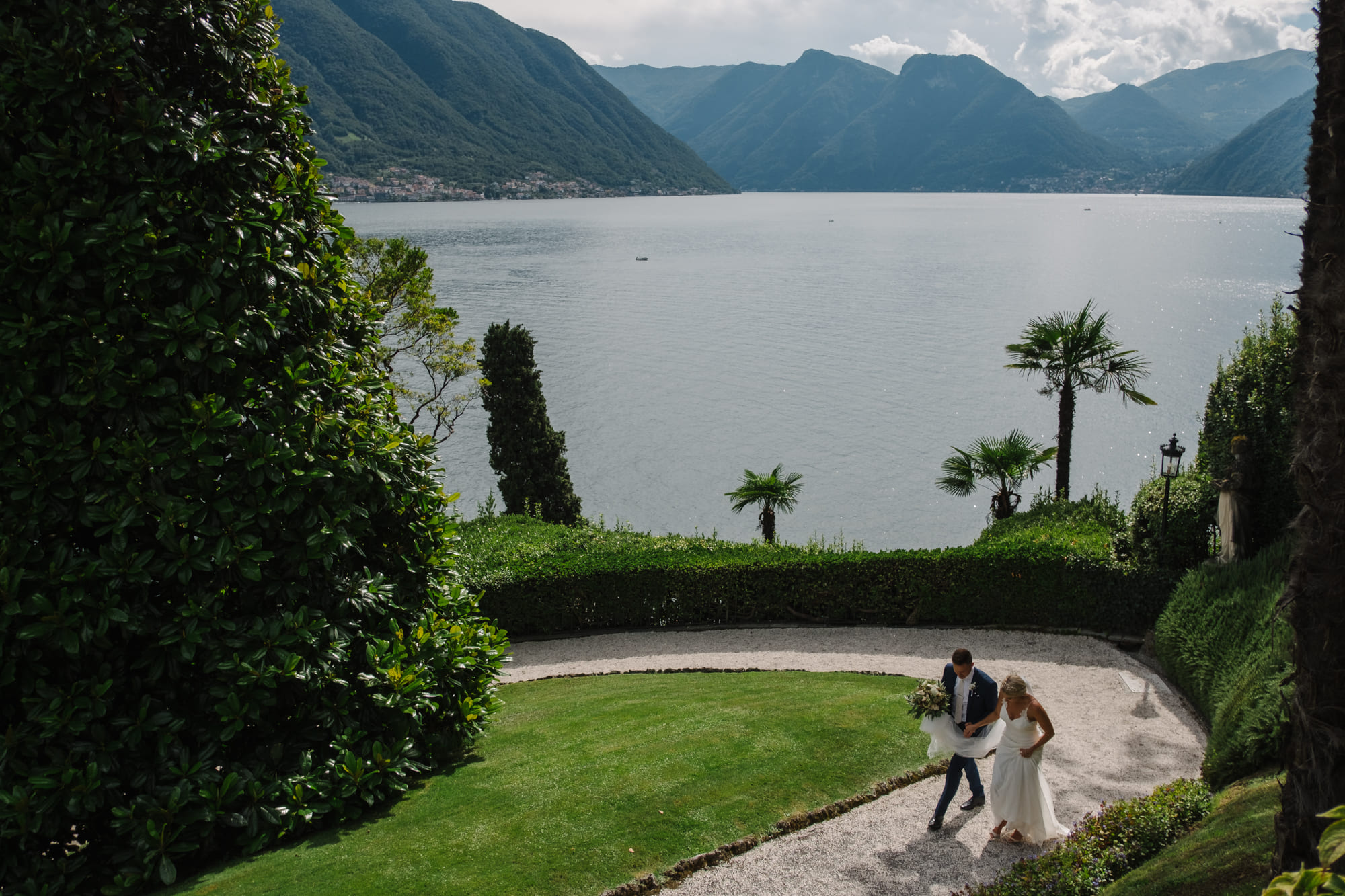 Romantic Lake Como wedding. Bride is getting ready. Grand Hotel Tremezzo destination wedding photographer