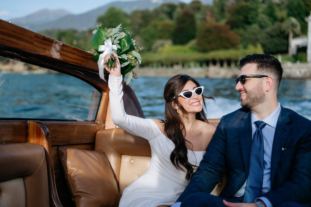 wedding boat photo session lake Como 